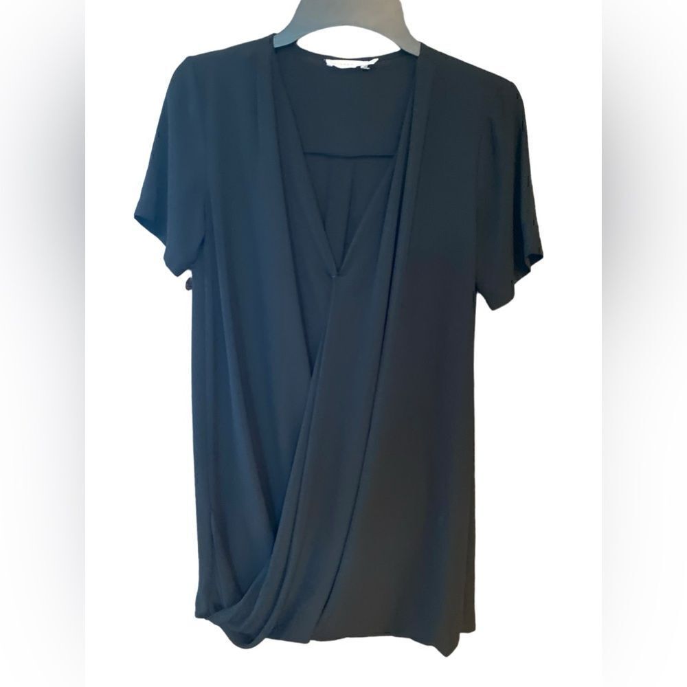 Lush Sz XS Black Draping Front Lightweight Relaxed Fit Date Night Dress Tunic